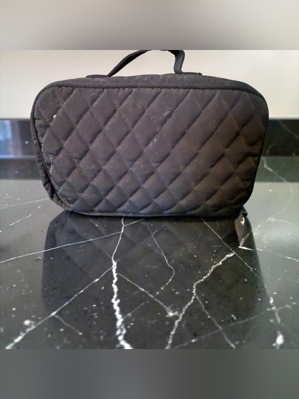 Vera Bradley Black Quilted Travel Pouch with Handle